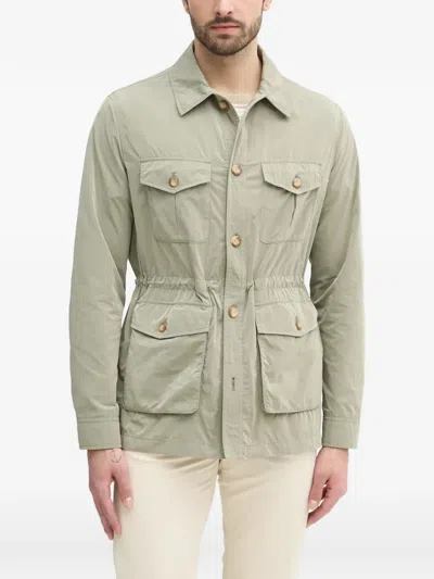 Marciano Polo-collar Buttoned Jacket In Green