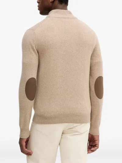 Hackett Elbow-patch Sweater In Neutral