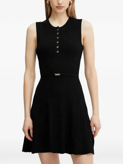 Marciano Button-detail Sleveeless Midi Dress In Black