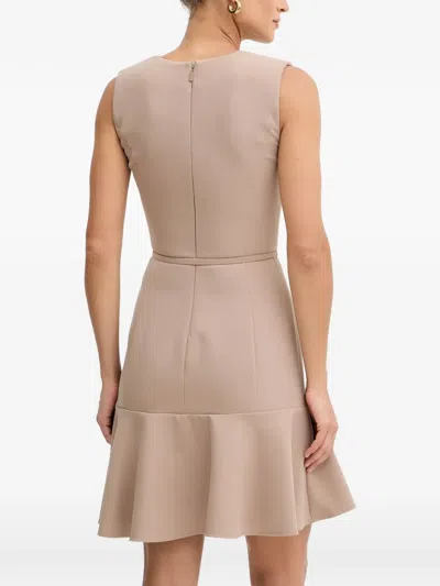 Marciano Belted V-neck Midi Dress In Neutral