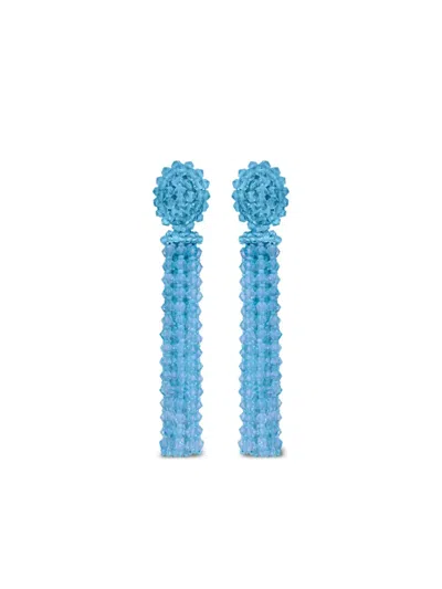 Oscar De La Renta Beaded Tassel Earrings In Brown