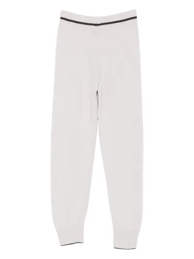 Eleventy Drawstring Knitted Track Pants In Gray