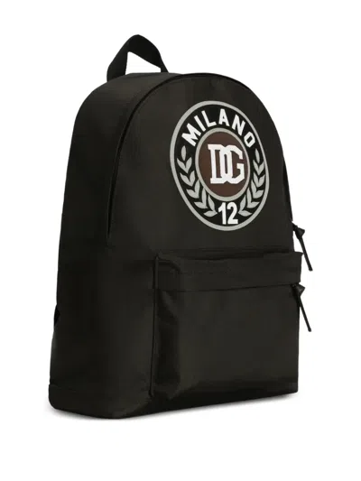 Dolce & Gabbana Logo-patch Backpack In Black