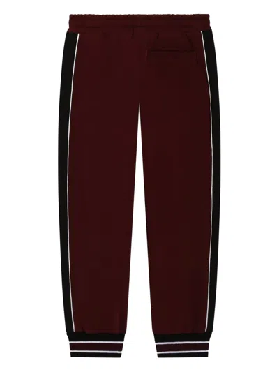 Dolce & Gabbana Logo-print Stripe-detail Pants In Red