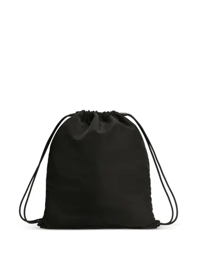 Dolce & Gabbana Logo Drawstring Bag In Black
