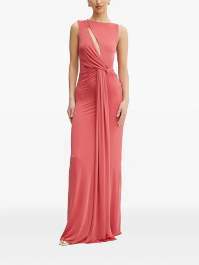 Marciano Knot-detail Cut-out Detail Maxi Dress In Red