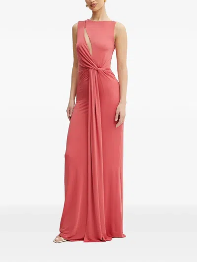 Marciano Knot-detail Cut-out Detail Maxi Dress In Red