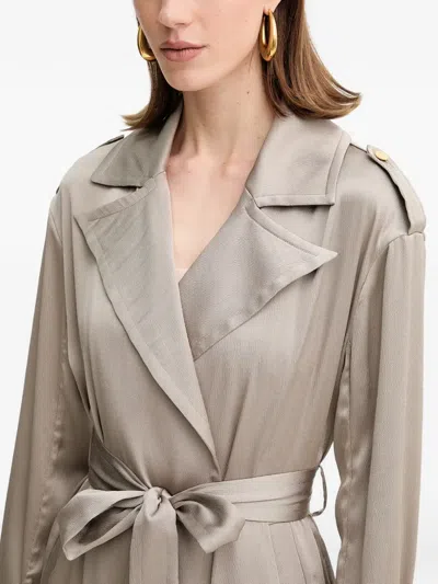 Marciano Belted Notched-lapels Trench In Neutral