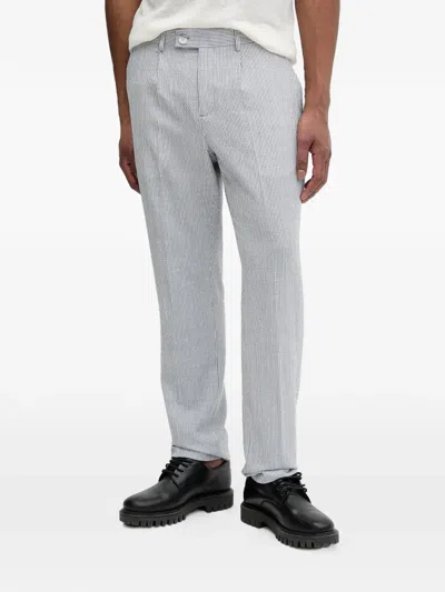 Marciano Striped-pattern Pressed Crease Trousers In Gray