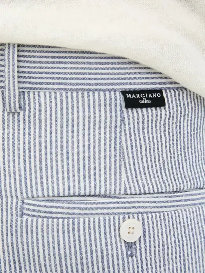 Marciano Striped-pattern Pressed Crease Trousers In Gray