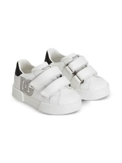 Dolce & Gabbana Appliqué Strap Sneakers In White