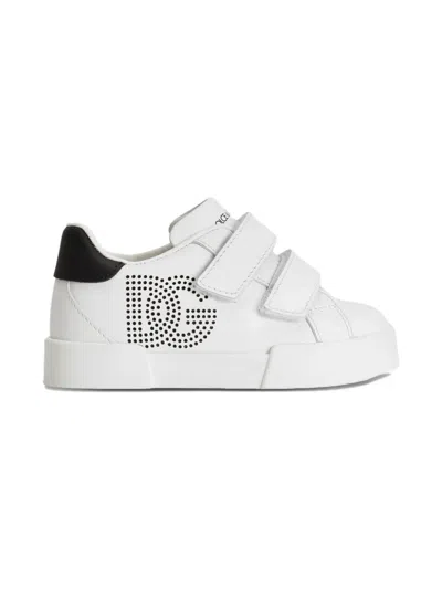 Dolce & Gabbana Appliqué Strap Sneakers In White
