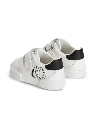 Dolce & Gabbana Appliqué Strap Sneakers In White