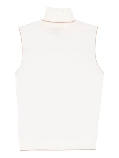 Eleventy Turtleneck Sleeveless Top In Neutral