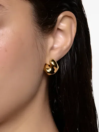 Maria Black Small Saddle Earring In Brown