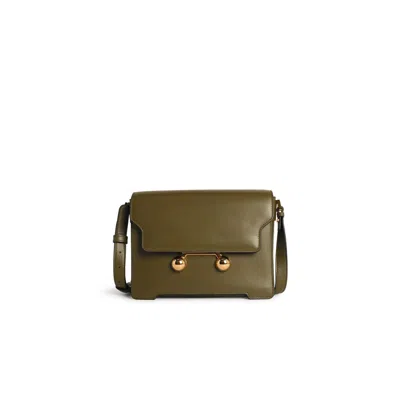 Marni Medium Trunkaroo Shoulder Bag In Green Leather