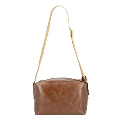 Uma Wang Rectangular Shoulder Bag Adjustable Strap In Brown