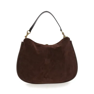Etro Pony Small Suede Crossbody Bag In Brown