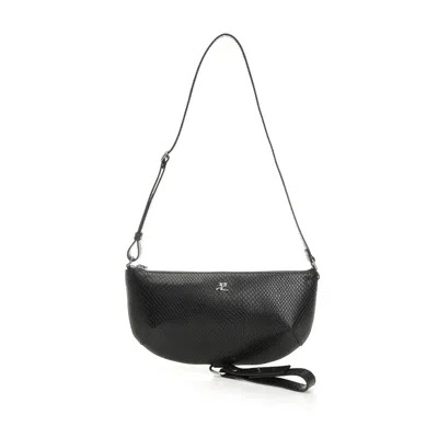 Courrèges Courreges Women Holy Eclipse Leather Shoulder Bag In Black