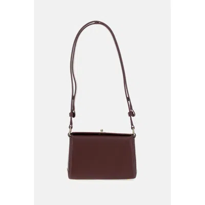 Plan C Burgundy Smooth Grain Calfskin Mini Shoulder Bag In Burgundy