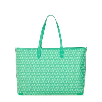 Anya Hindmarch Tote Bag With I Am A Plastic Bag Pattern In Green