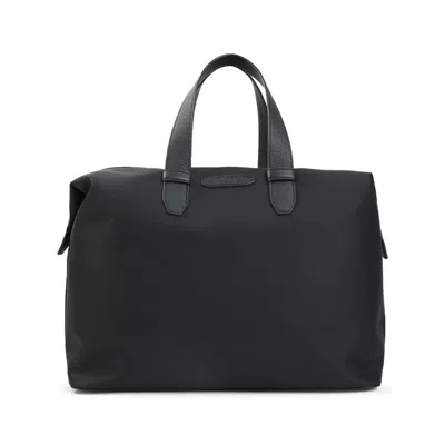 Brioni Structured Black Shoulder Bag With Durable Materials In Black