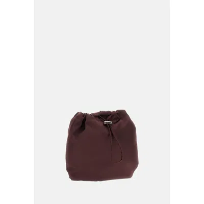 Plan C Bordeaux Round Bag With Drawstring Closure In Burgundy