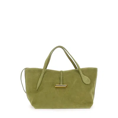 Little Liffner Petite Penne Green Handbag With Side Pocket In Leather In Green