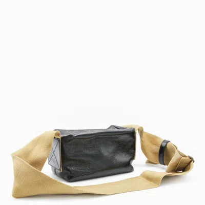 Uma Wang Textured Leather Shoulder Bag With Adjustable Strap In Black