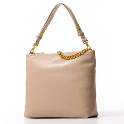 Liu •jo Liu-jo Lapuffy Chain-linked Shoulder Bag In Sand