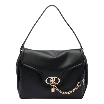 Liu •jo Shoulder Bag With Chain Detail And Padlock Accent In Black