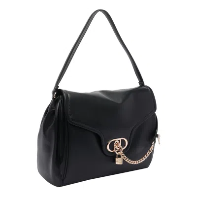 Liu •jo Shoulder Bag With Chain Detail And Padlock Accent In Black