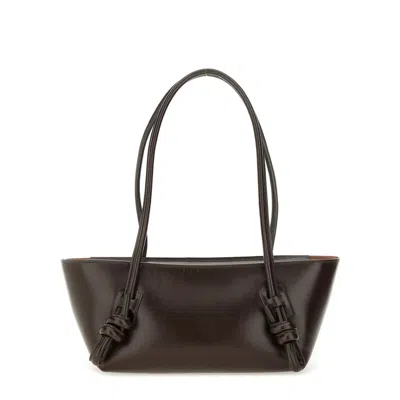 Hereu Rectangular Shoulder Bag Knotted Handles In Brown
