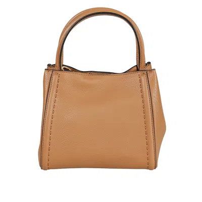 Valentino Grainy Calfskin Handbag In Brown