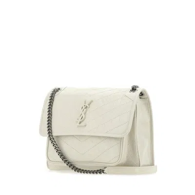 Saint Laurent Ivory Leather Medium Niki Shoulder Bag In White