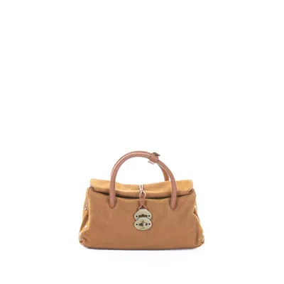 Zanellato Dotta Jones Brandy Suede Shoulder Bag In Brown