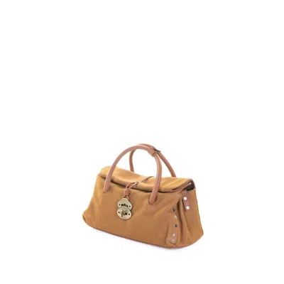 Zanellato Dotta Jones Brandy Suede Shoulder Bag In Brown