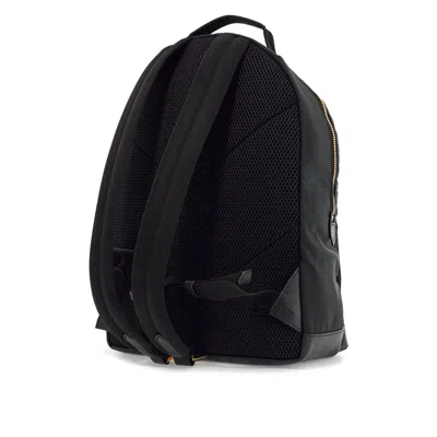 Tom Ford Leather Detailed Nylon Backpack Bags In Black