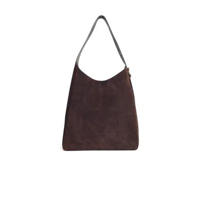 Tory Burch Hobo Romy Dark Brown Suede Bag In Brown