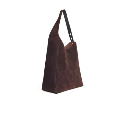 Tory Burch Hobo Romy Dark Brown Suede Bag In Brown
