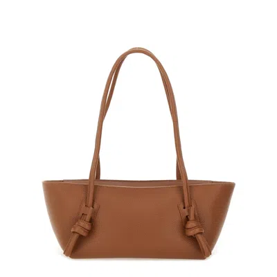 Hereu Textured Shoulder Bag Double Handles In Brown