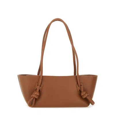 Hereu Textured Shoulder Bag Double Handles In Brown
