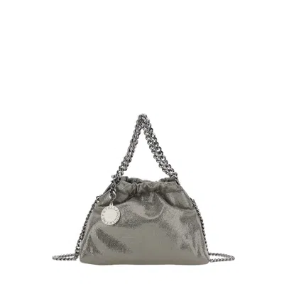 Stella Mccartney Falabella Metallic Crossbody Bag With Chain-link Shoulder Strap And Logo Charm On T