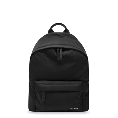 Givenchy Black Backpack With Adjustable Shoulder Straps And Logo On Front In Tech Fabric Man In Black