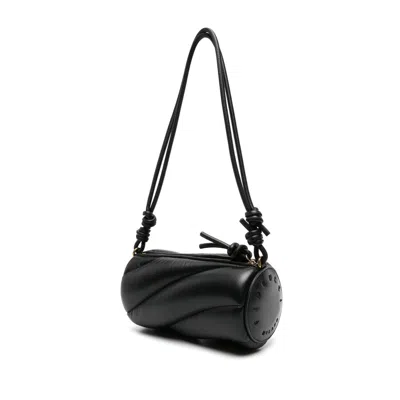 Fiorucci Black Lamb Ovis Aries Aries Shoulder Bag In Black