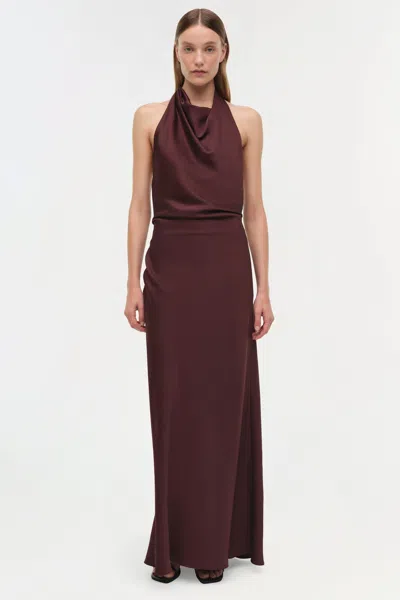 Simkhai Womens Mahogany Reannon Draped Woven Gown In Brown