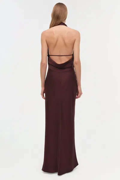 Simkhai Womens Mahogany Reannon Draped Woven Gown In Brown