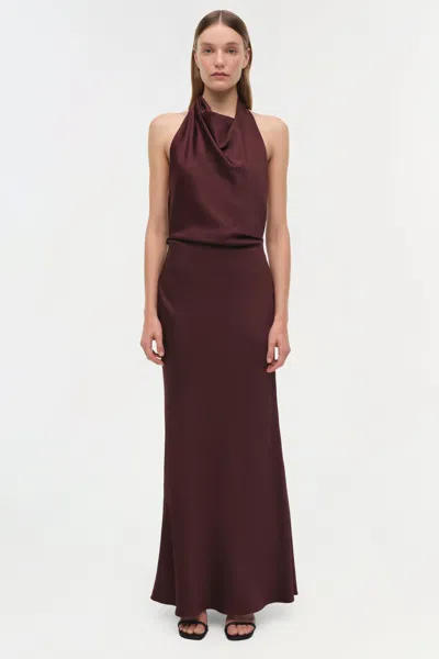 Simkhai Womens Mahogany Reannon Draped Woven Gown In Brown