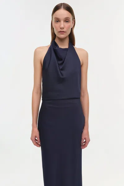 Simkhai Women's Reannon Draped Satin Gown In Midnight In Blue