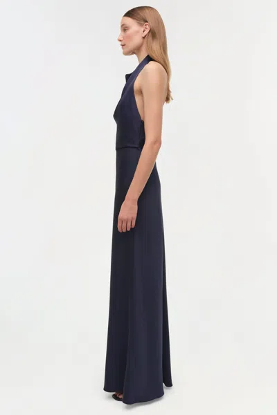 Simkhai Women's Reannon Draped Satin Gown In Midnight In Blue